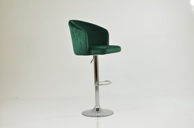 Kenton Bar Stool Emerald Green Velvet & Chrome Base