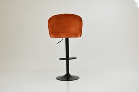 Franklin Bar Stool Burnt Orange Velvet & Black Base