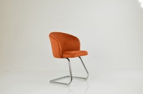 Flek Dining Chair Burnt Orange Velvet & Chrome