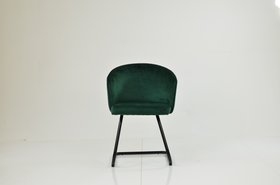 Robyn Dining Chair Emerald Green Velvet & Black Base