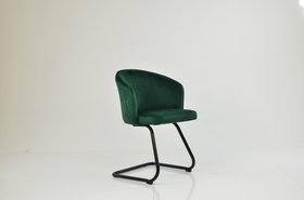 Robyn Dining Chair Emerald Green Velvet & Black Base