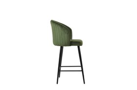 Novara Bar Stool Olive Green Velvet & Black Base
