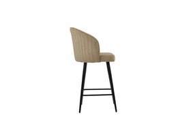 Novara Bar Stool Fawn Brown Fabric & Black Base