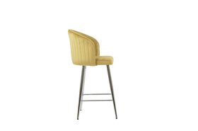 Novara Bar Stool Latte Velvet & Chrome Base