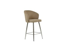 Novara Bar Stool Fawn Brown Fabric & Chrome Base