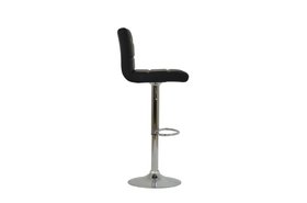 Adriatic Bar Stool Black Leather & Chrome Base