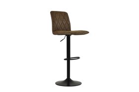 Ares Bar Stool Aged Brown Leather & Black Base