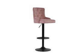 Dakota Bar Stool Pink Velvet & Black Base