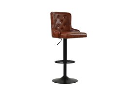 Dakota Bar Stool Vintage Tan Brown Leather & Black Base