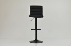 Aspen Bar Stool Black Leather & Black Base