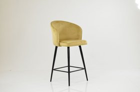 Novara Bar Stool Latte Velvet & Black Base