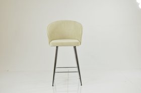 Novara Bar Stool Natural Cream Fabric & Chrome Base