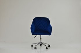 Opus Carver Office Chair Blue Velvet & Chrome