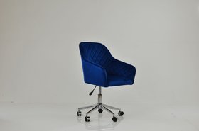 Opus Carver Office Chair Blue Velvet & Chrome