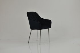 Opus Carver Dining Chair Black Velvet & Chrome