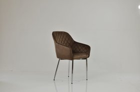 Opus Carver Dining Chair Mocha Velvet & Chrome