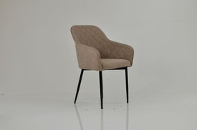Opus Carver Dining Chair Fawn Brown Fabric & Black