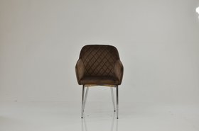 Opus Carver Dining Chair Mocha Velvet & Chrome