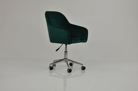 Lule Carver Office Chair Emerald Green Velvet & Chrome