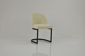 Delamere Dining Chair Cream Boucle Fabric & Black