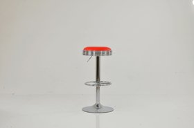 American Diner Bar Stool Red Leather & Chrome