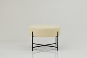 Avon Foot Stool Cream Boucle & Black