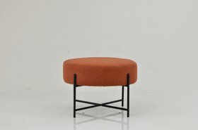 Avon Foot Stool Orange Boucle & Black