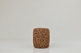 Bubbles Pouffe Foot Stool Leopard Fabric