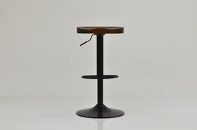 Chalk Bar Stool Dark Wood & Black