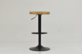 Chalk Bar Stool Light Wood & Black