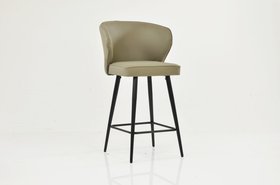 Colby Bar Stool Taupe Leather & Black