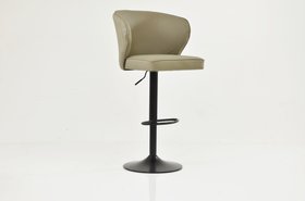 Hexham Bar Stool Taupe Leather & Black