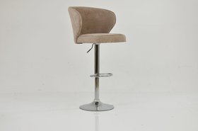 Asham Bar Stool Fawn Brown Fabric & Chrome