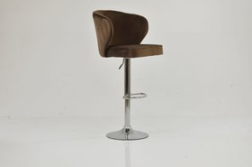 Asham Bar Stool Mocha Velvet & Chrome