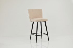 Dutton Bar Stool Natural Cream Fabric & Black