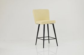 Dutton Bar Stool Cream Leather & Black