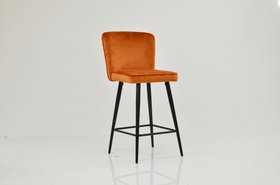 Dutton Bar Stool Burnt Orange Velvet & Black