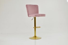 Marazion Bar Stool Pink Velvet & Gold
