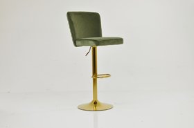 Marazion Bar Stool Olive Green Velvet & Gold