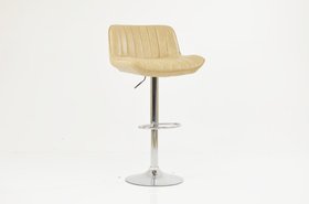 Perth Bar Stool Aged Cream Leather & Chrome Base