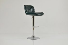 Perth Bar Stool Forest Green Leather & Chrome Base