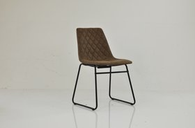 Zorro Dining Chair Aged Brown Leather & Black