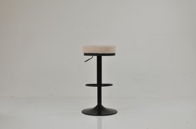 Lorrel Bar Stool Natural Cream Fabric & Black