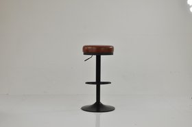 Lorrel Bar Stool Vintage Brown Leather & Black