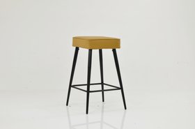 Swan Bar Stool Light Tan Brown Leather & Black