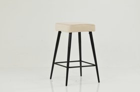 Swan Bar Stool Natural Cream Fabric & Black