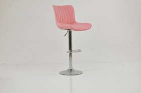 Torbay Bar Stool Coral Pink Leather & Chrome