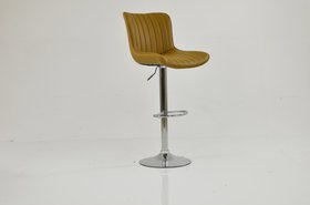 Torbay Bar Stool Light Tan Brown Leather & Chrome
