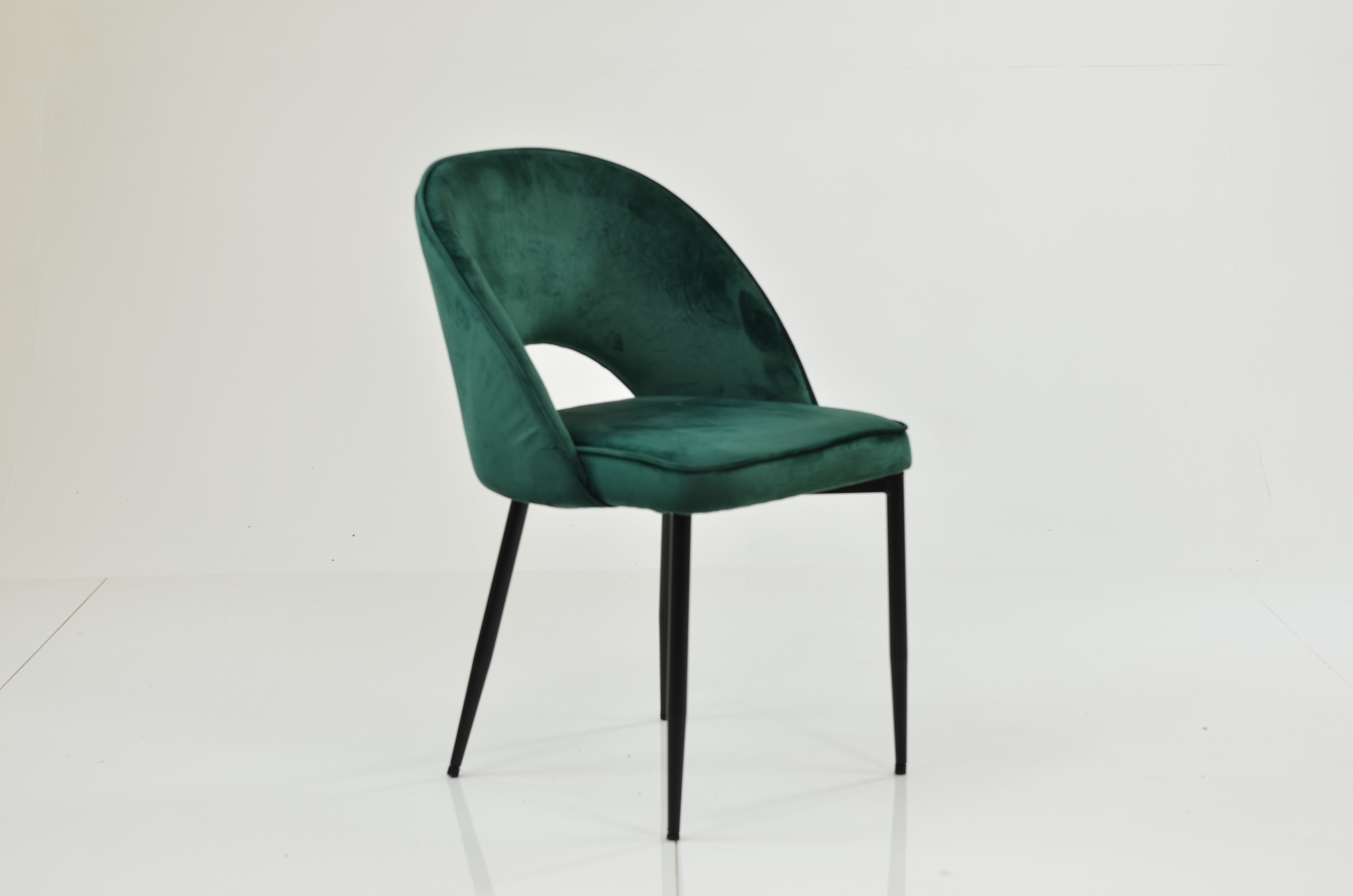Flair Dining Chair Emerald Green Velvet & Black Legs