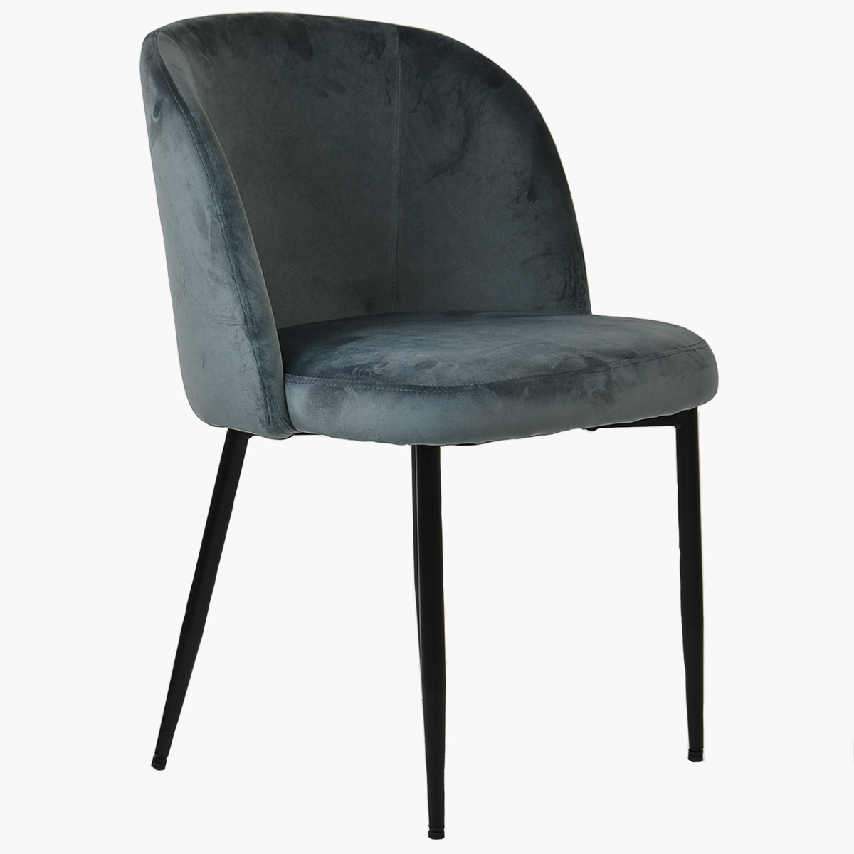 Montadale Dining Chair Dark Grey Velvet & Black Legs